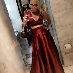 Fashion Nova Burgundy Prom Dress